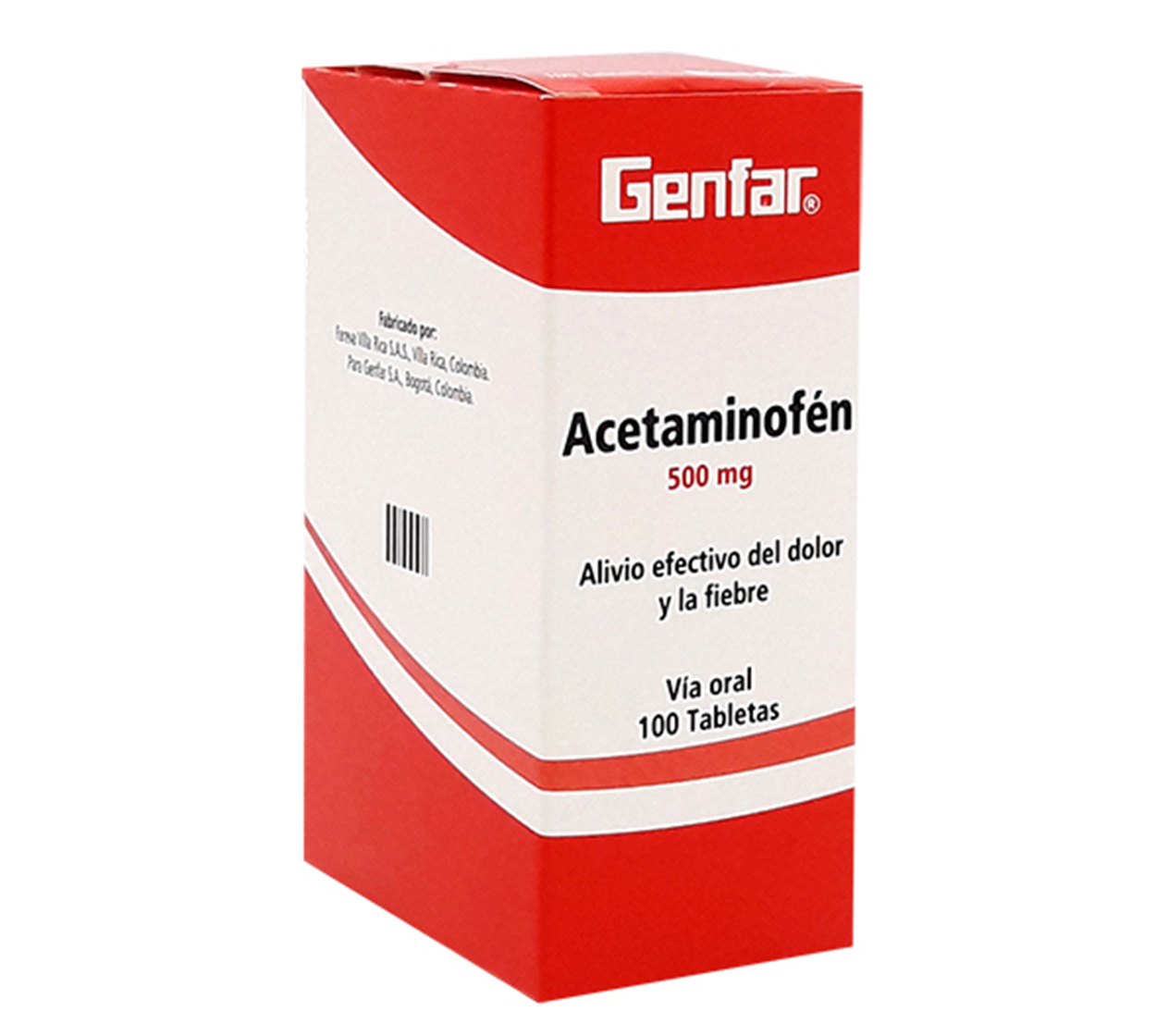 Acetaminofen 500 Mg X 10Tabletas I GENFAR